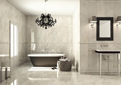 Керамогранит для облицовки ванной: отличие от плитки и особенности монтажа