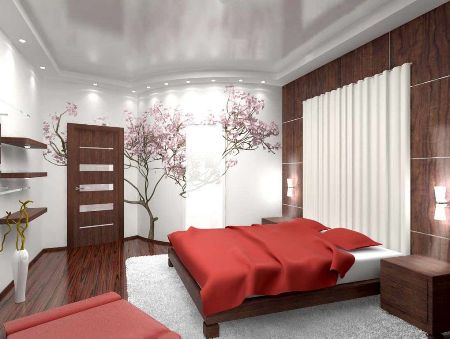 Натяжные потолки в спальную: виды, материал изготовления, цвета и дизайн потолков в спальной комнате